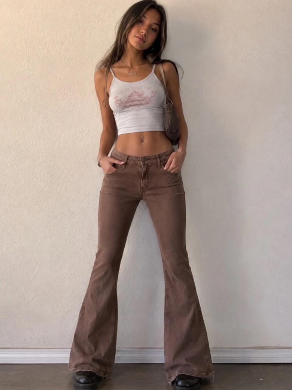 Hollister High Rise Vintage Flare Women's 11R (30x32 Chocolate Brown Flare Jeans